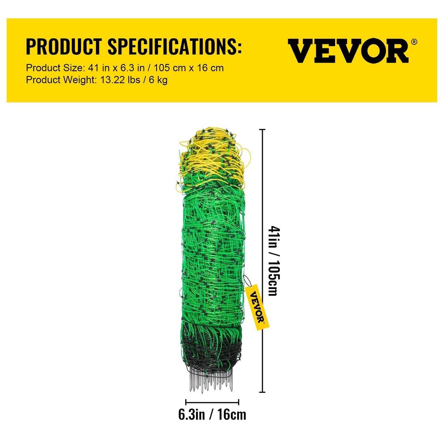 VEVOR Electric Fence Netting H x PE Net Fencing with 14 Posts - Shop Hardware Tools Online Store