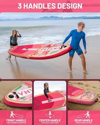 CETANA 11'6×35" Extra Wide Stand Up Paddle Board for Adults & Youth, 400lb Capacity Inflatable Paddle Board, Sup for 2+1 Person with Removable US Fin, 100L Backpack, Floating Paddle, Safety Leash