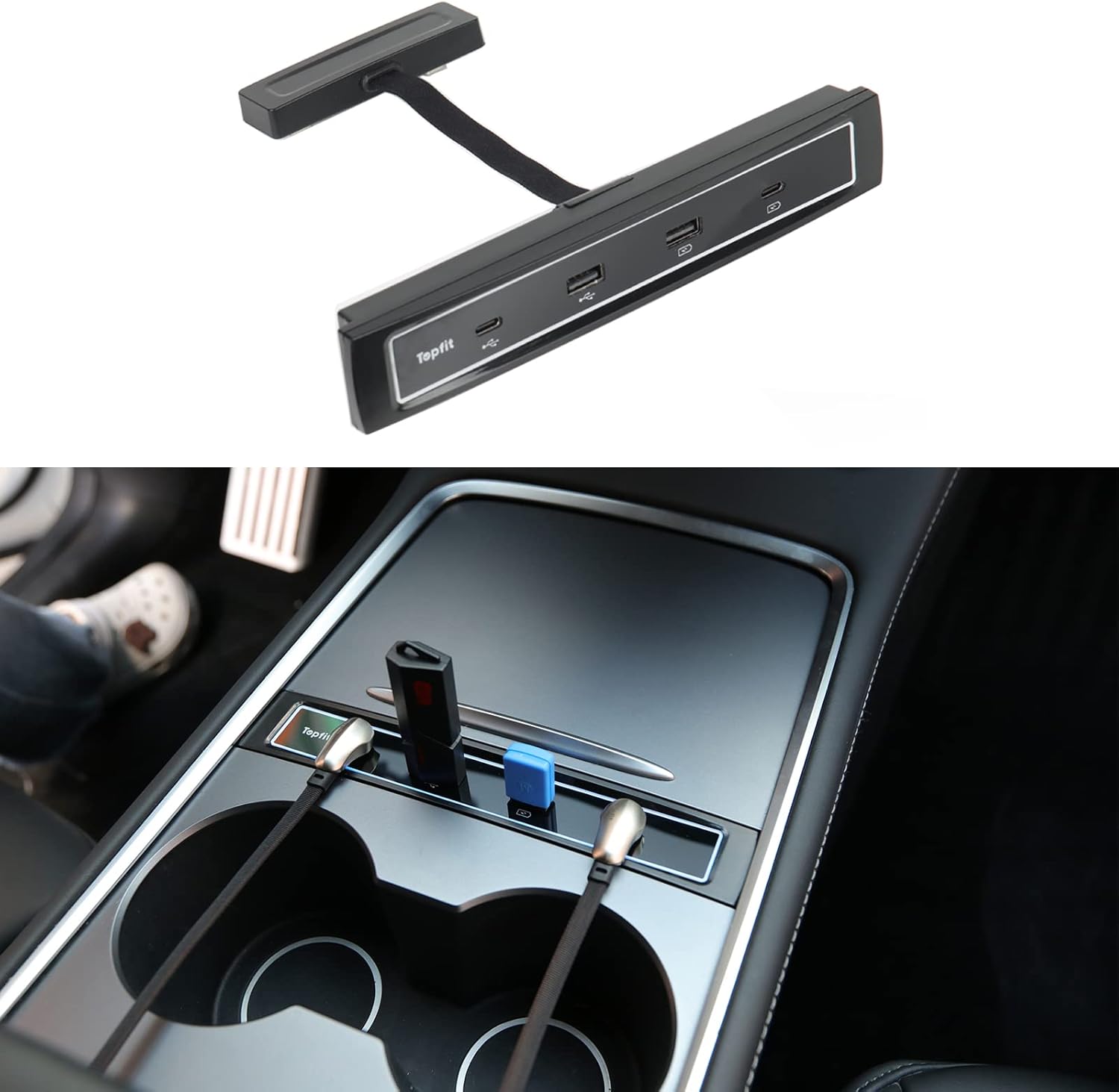 Tesla Model 3 Y USB Hub Center Console Adapter 2021 Model 3 Y Accessories Pack of 2