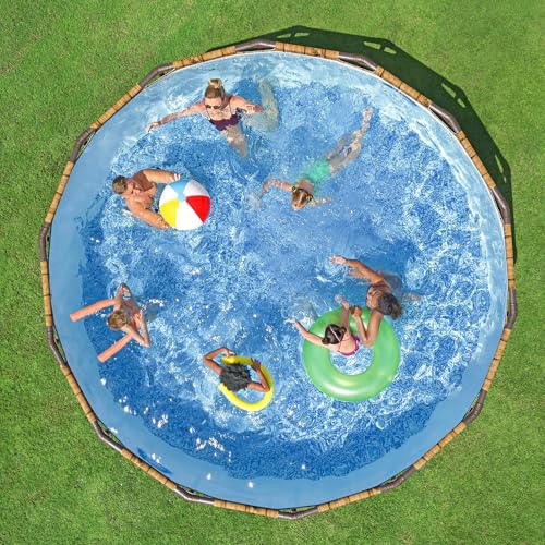 Bestway: Steel Pro MAX - Splashview Round Swimming Pool Set - 14' x 42", Above Ground, Tritech Construction, Filter Pump, Ladder, Cover, ClickConnect