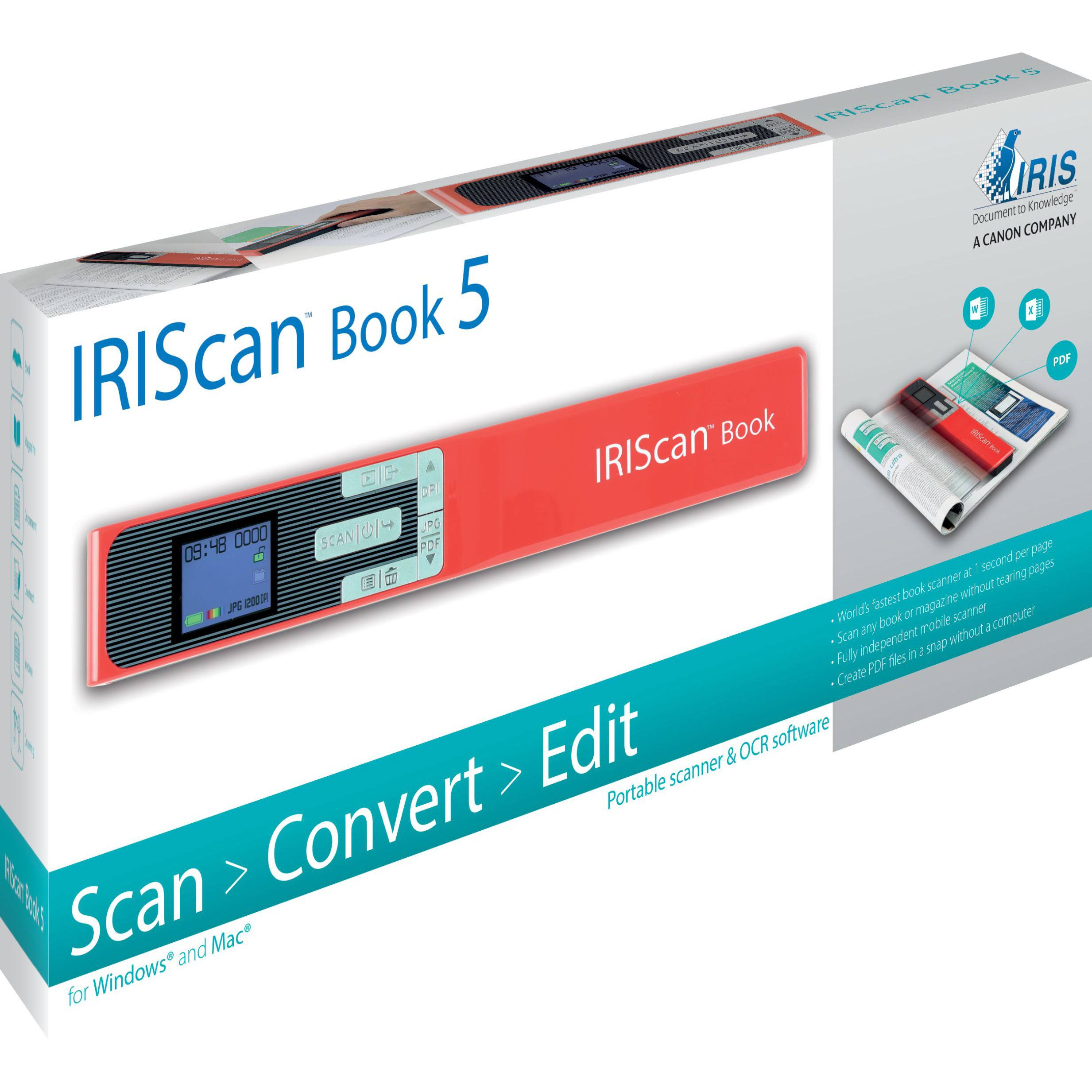 Iris Iriscan Book 5 Portable Scanner Red