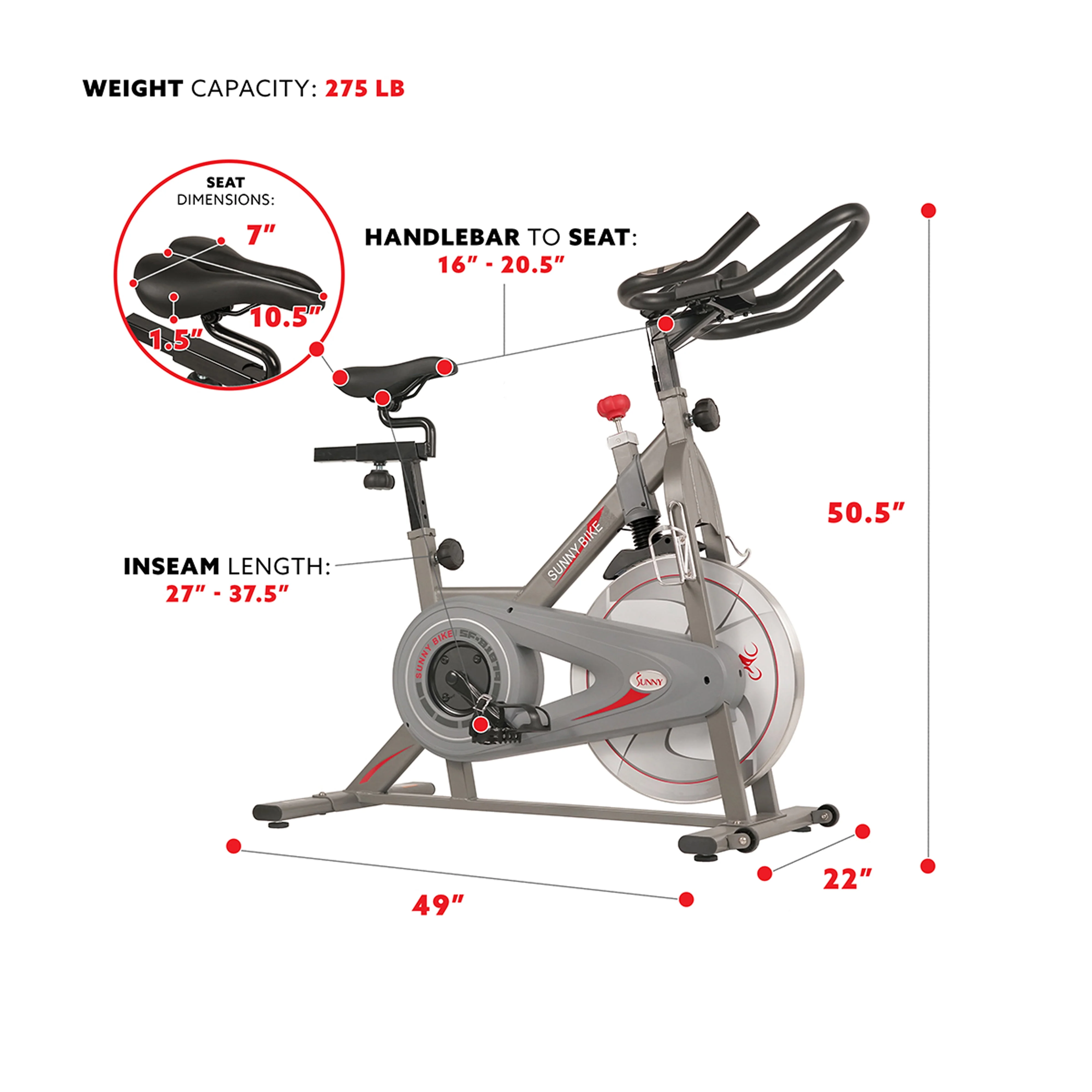 Sunny Health & Fitness Synergy Magnetic Indoor Cycling Bike - SF-B1879