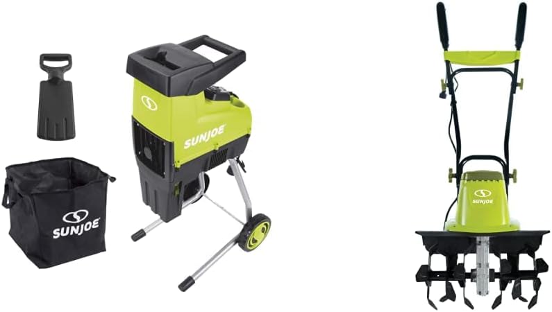Sun Joe CJ603E 15-Amp 1.7-Inch Cutting Diameter Electric Silent Wood Chipper/Shredder, green