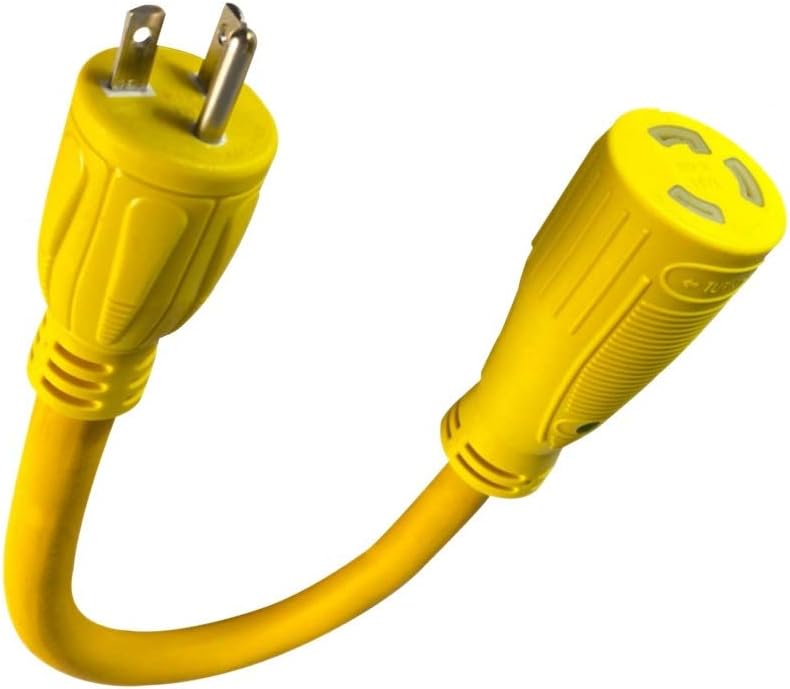 MARVINE CABLE Generator Cord Adapter 250V 20A NEMA 6-20P Male to 250V 30A NEMA L6-30R Locking Female 1.5ft Pack of 2