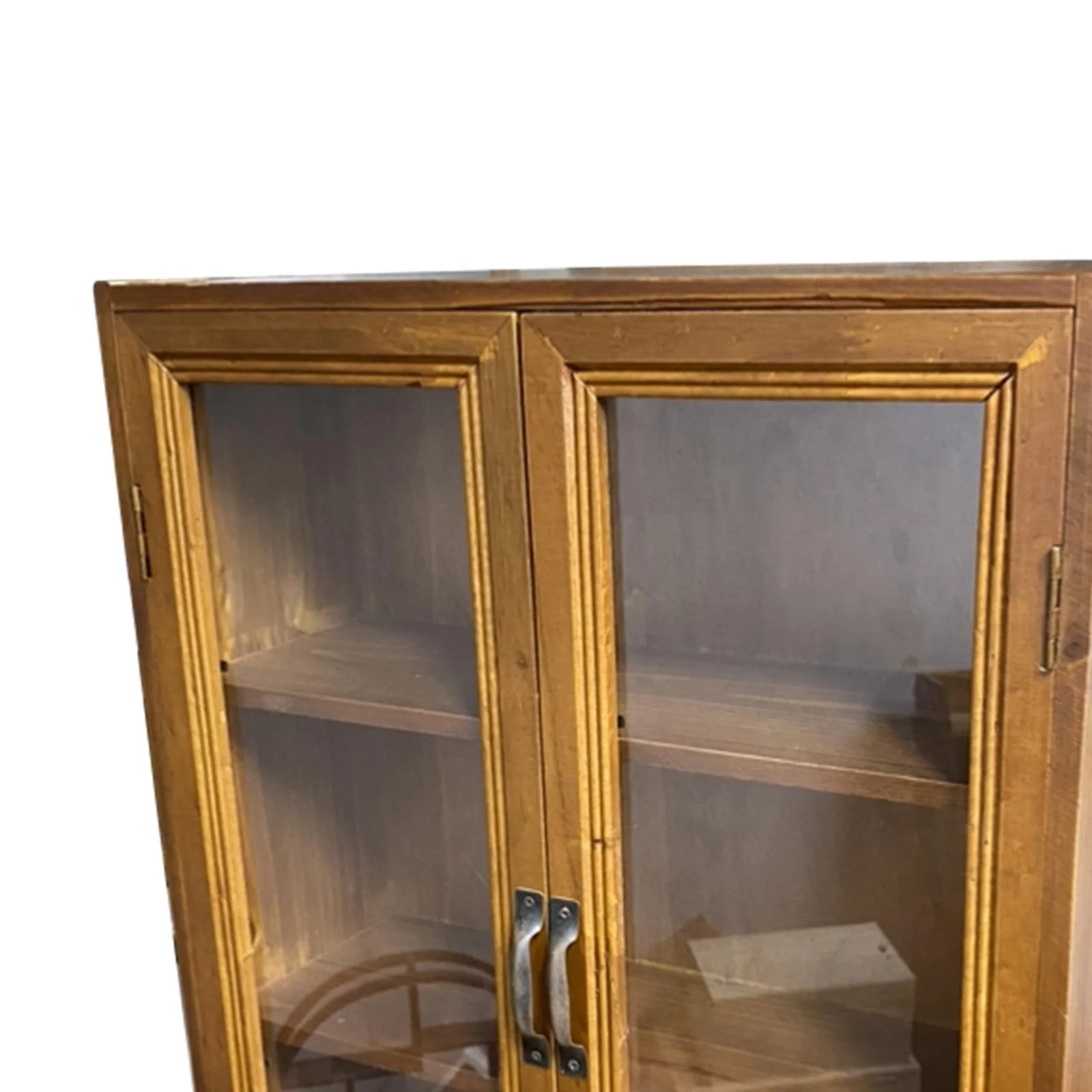 Retro Storage Cabinet Organizer Tabletop Showcase Small Rustic Display Cabinet Storage Shelf for Dresser Bedroom Living Room Style C