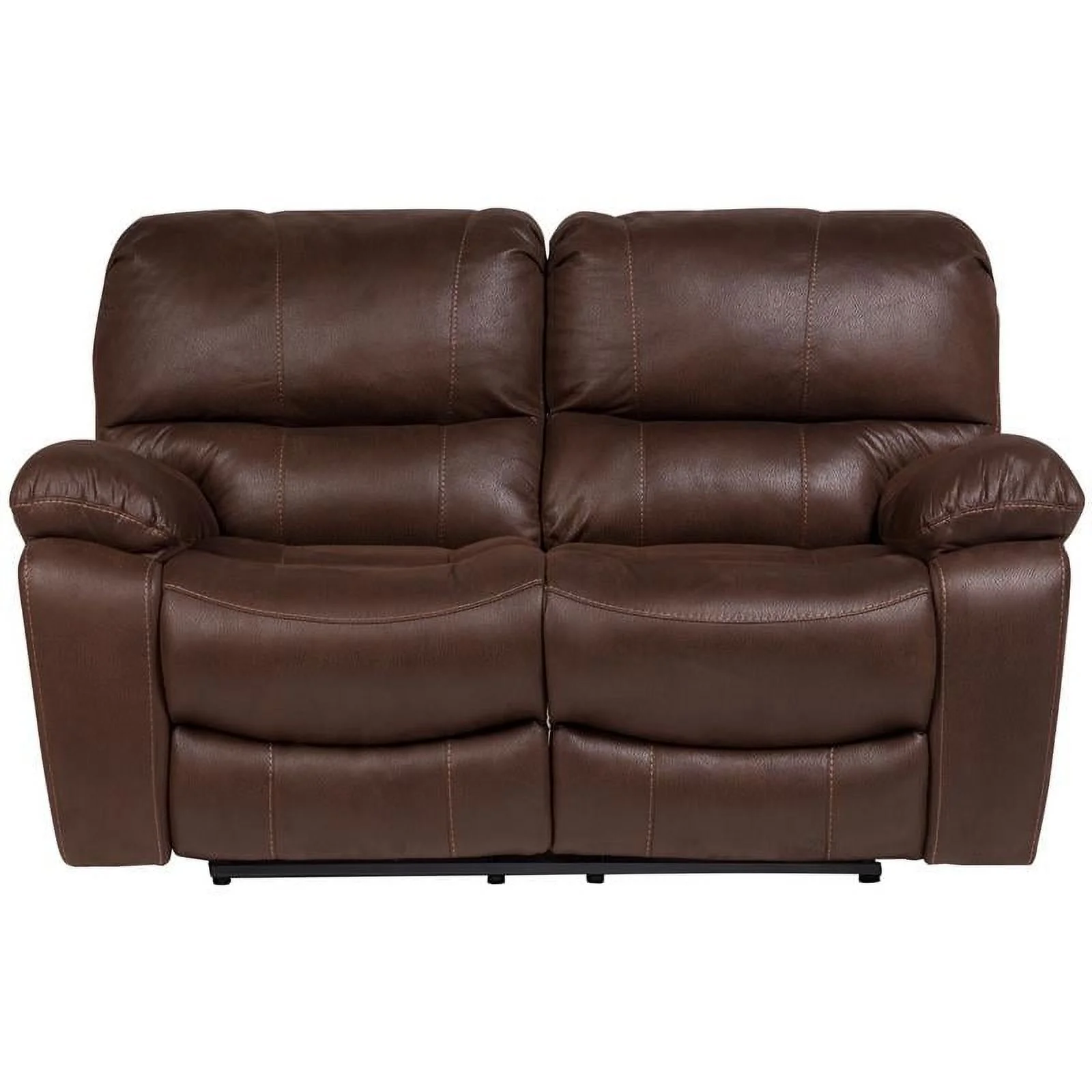 Corvallis Transitional Leather-Look Microfiber Reclining Loveseat - Brown