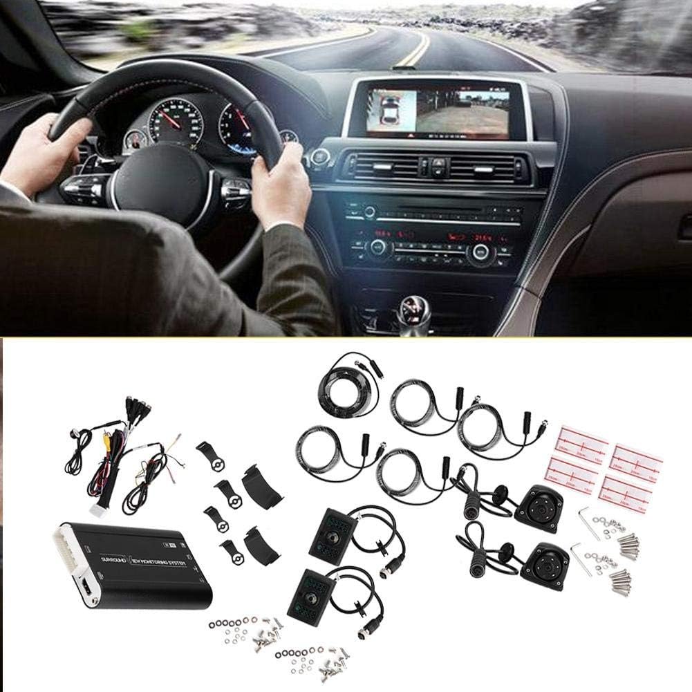 Car Monitoring Camera Night Viewing Panorama HD 360 Degrees Monitoring Device Driving Assistance System for Vehicles, School Bus, Ambulance, Touring Car
