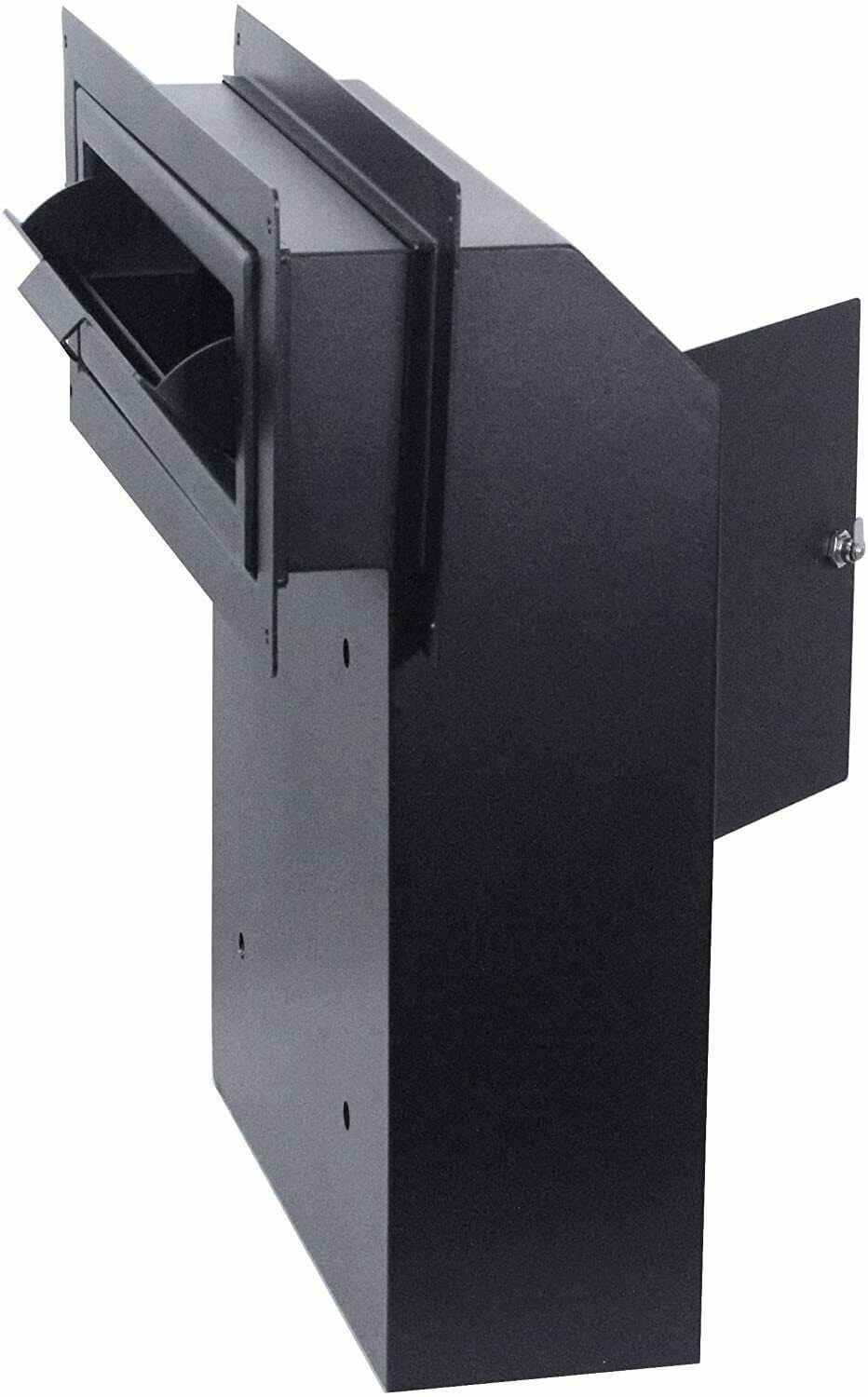 Door Drop Box Mail Slot | Through Door Installation | Locking Steel Cabinet Blk