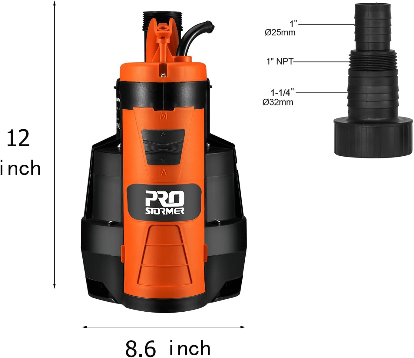 Sump Pump, PROSTORMER 3500 GPH 1HP Submersible Clean/Dirty Water Pump with Build-in Float Switch for Pool, Pond,Garden, Flooded Cellar and Irrigation Pack of 2