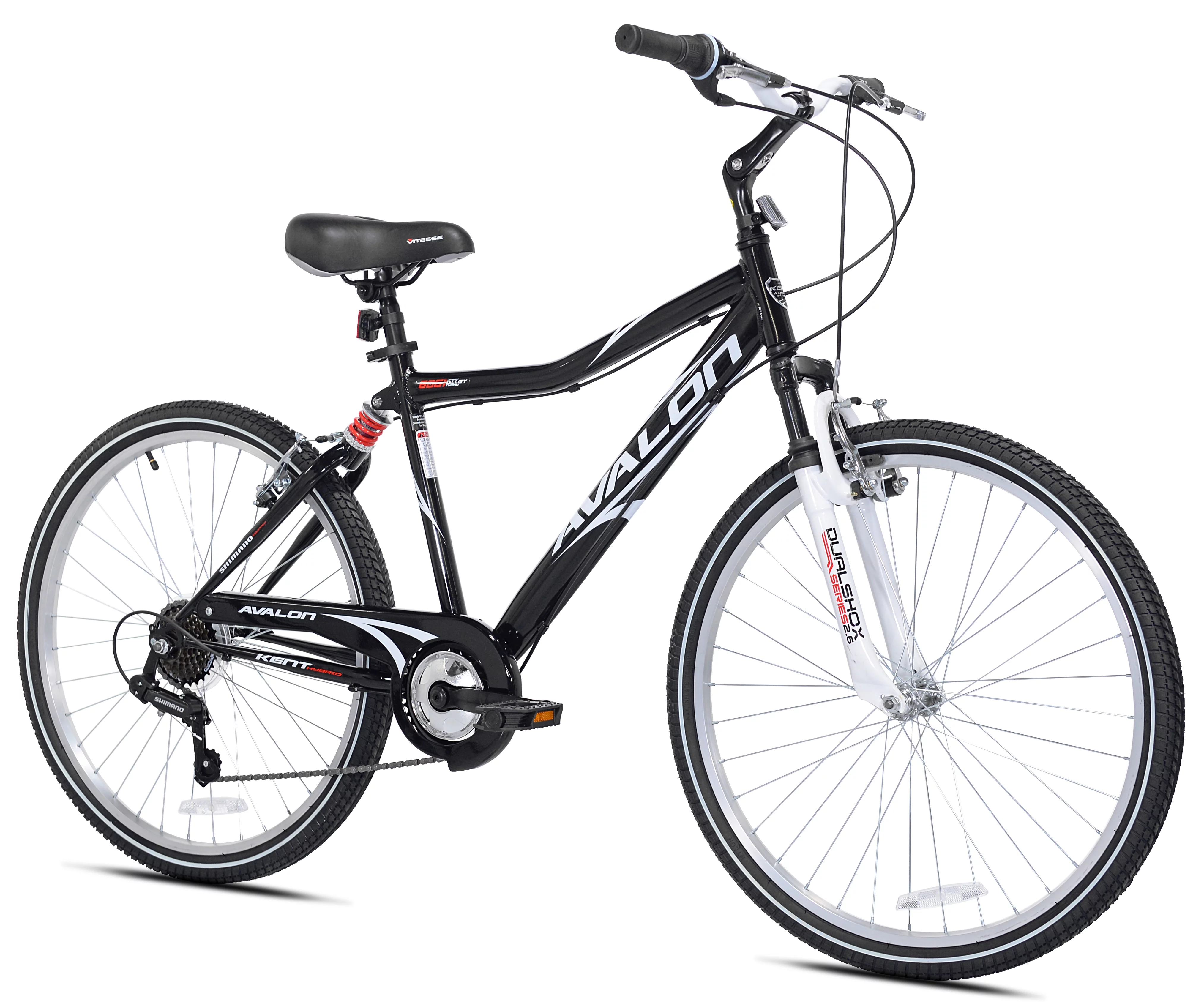 Kent Bicycle 26 In. Avalon Comfort Men's Bike with Full Suspension, Black