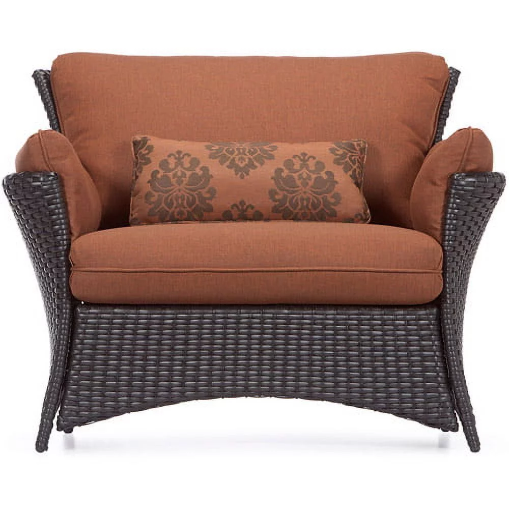 Hanover Strathmere Allure 2-Piece Wicker and Steel Outdoor Patio Set, Rust