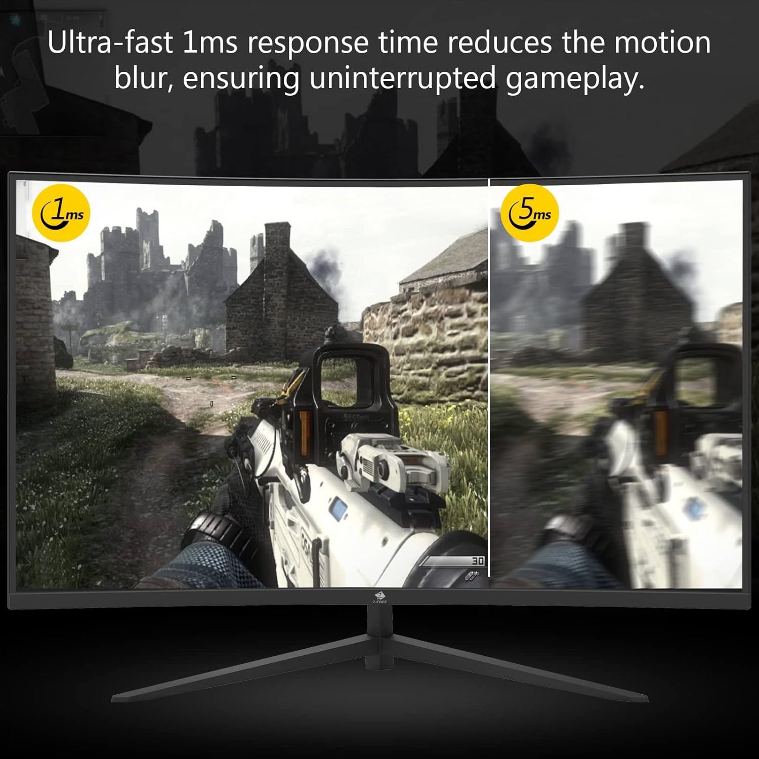 Z-Edge UG32P 32-inch Curved Gaming Monitor 16:9 1920x1080 240Hz 1ms Frameless LED Gaming Monitor, AMD Freesync Premium Display Port HDMI Build-in Speakers