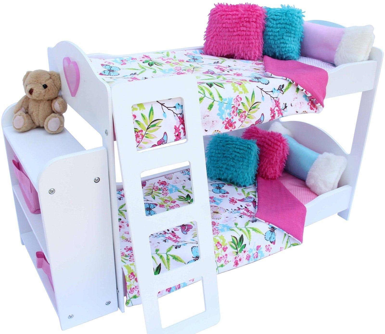 20 pc. Doll Bedroom Set for 18 inch American Girl Doll. Includes: Bunk Bed,