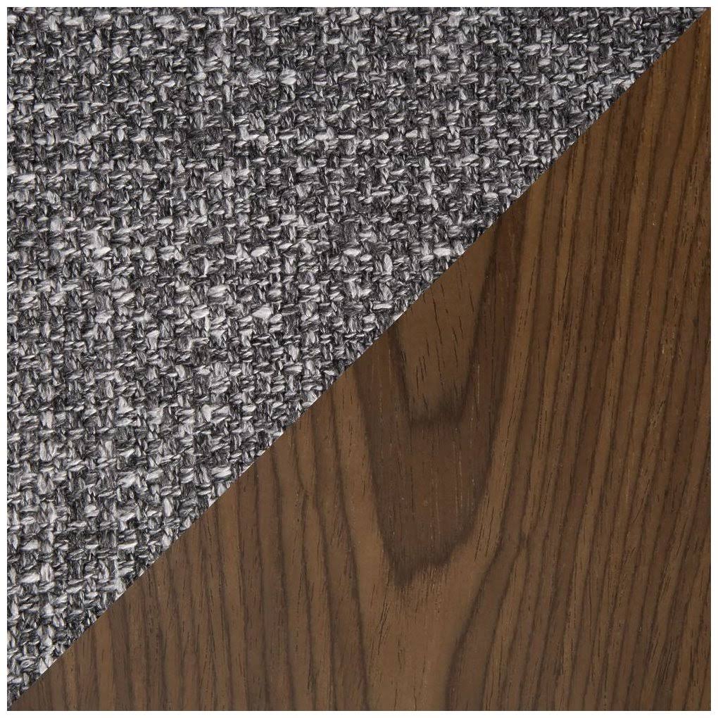 LumiSource Fabrico Mid-Century Modern Counter Stool in Walnut and Grey Noise Fabric