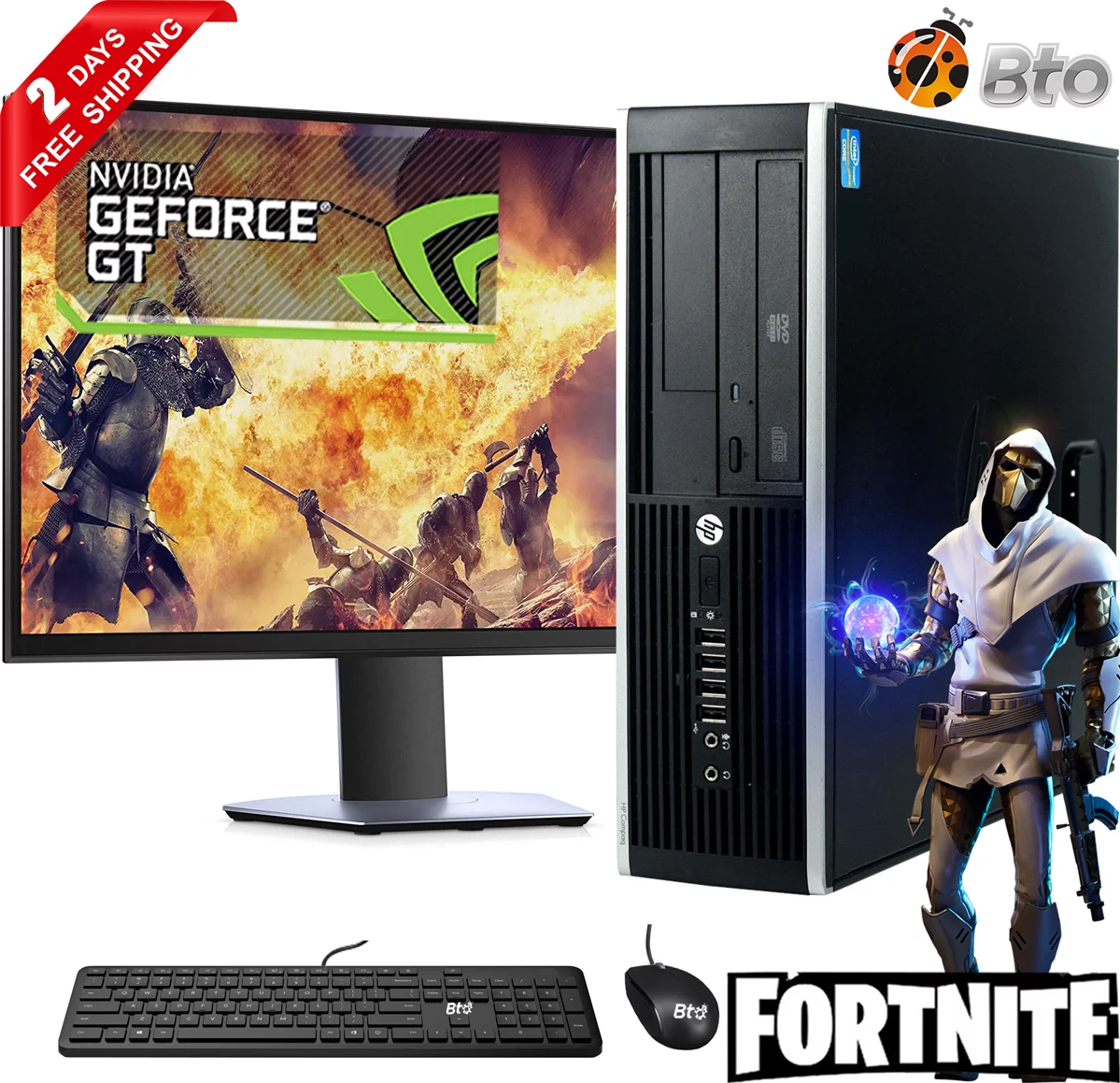 Restored Gaming HP 6300 SFF Computer Core i5, 16GB Ram, 500GB HDD, NVIDIA GT 730, New 22" LCD, Keyboard and Mouse, Wi-Fi, Win10 Home Desktop PC (Refurbished) - Curated Treasures Market