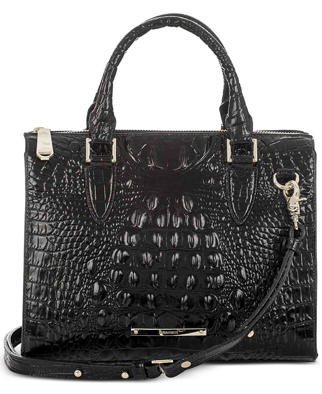 Brahmin Melbourne Anywhere Convertible Satchel Black - Megean