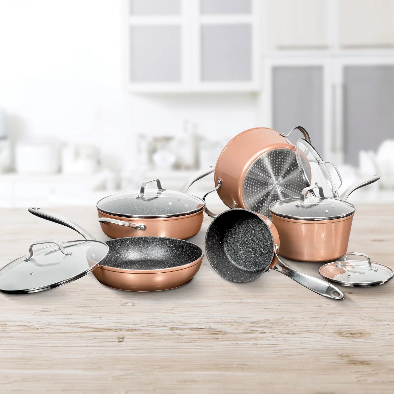 THE ROCK by Starfrit 10 Piece Copper Cookware Set