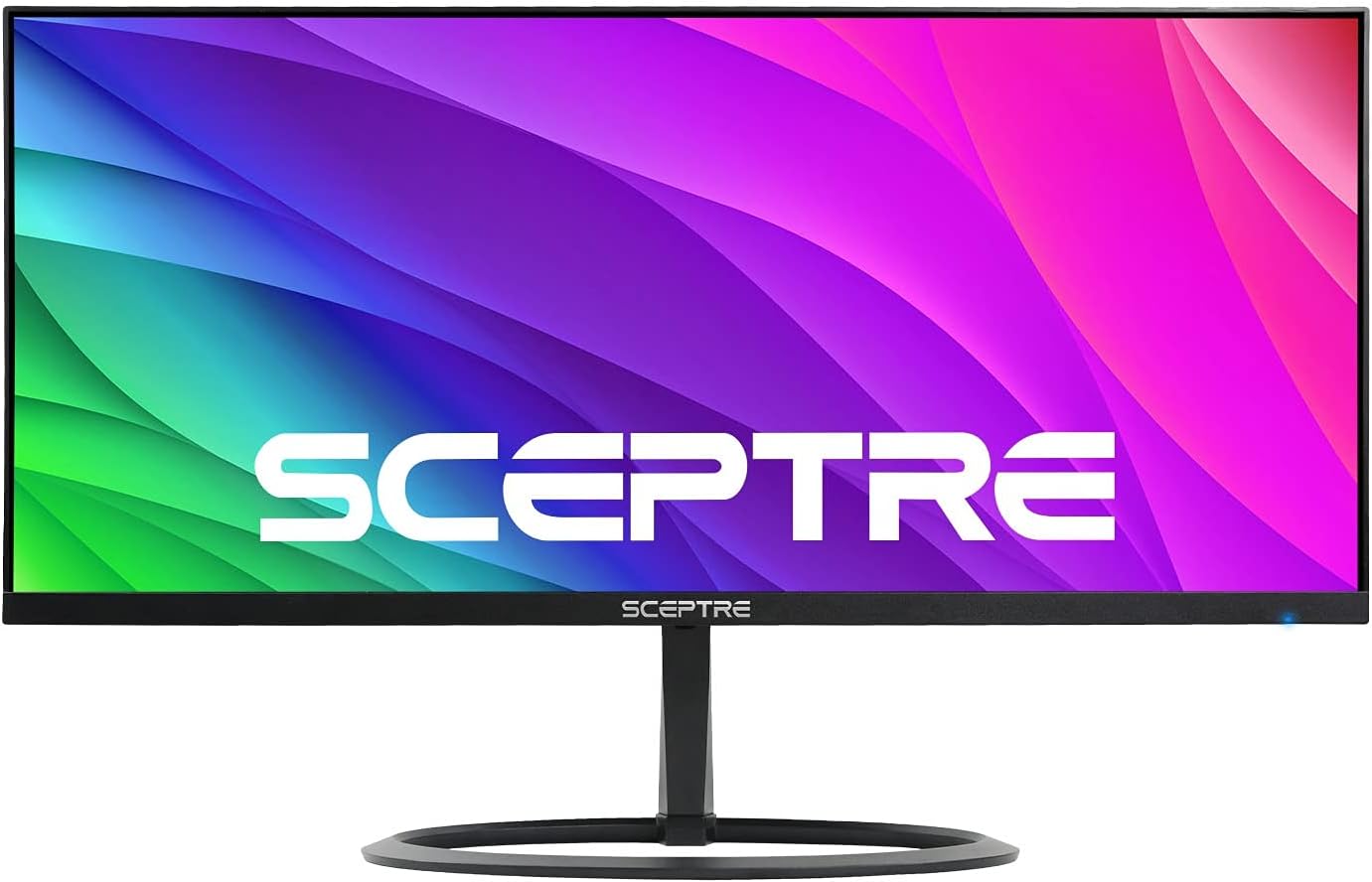 Sceptre 30-Class 29-inch IPS UltraWide Monitor 2560 x 1080 HDMI DisplayPort 119% sRGB up to 300 Lux Build-in Speakers, Machine Black (E300W-FUS)