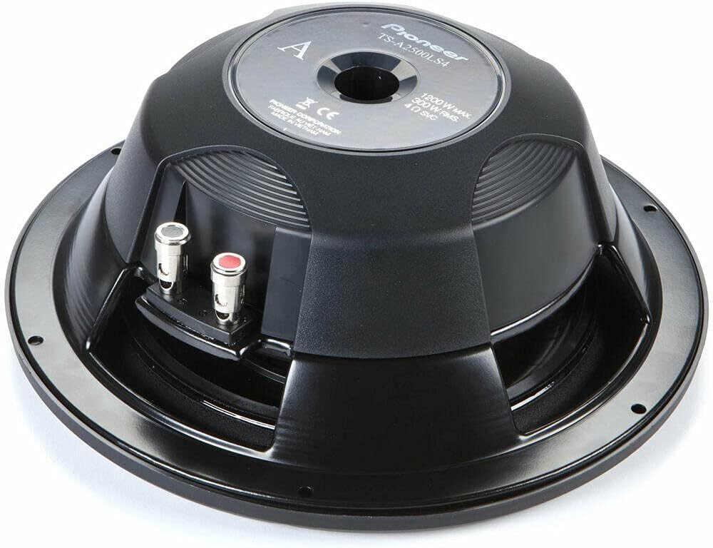 PIONEER TS-A2500LS4 1200 Watt 10"" Shallow Mount 4 Ohm SVC Subwoofer