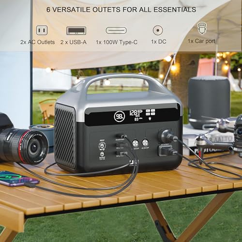 Portable Power Station, Mini Solar Generator for Home Use, 1.8 Hours Full Charged Outdoor Generator for Camping, Battery Backup Power Supply