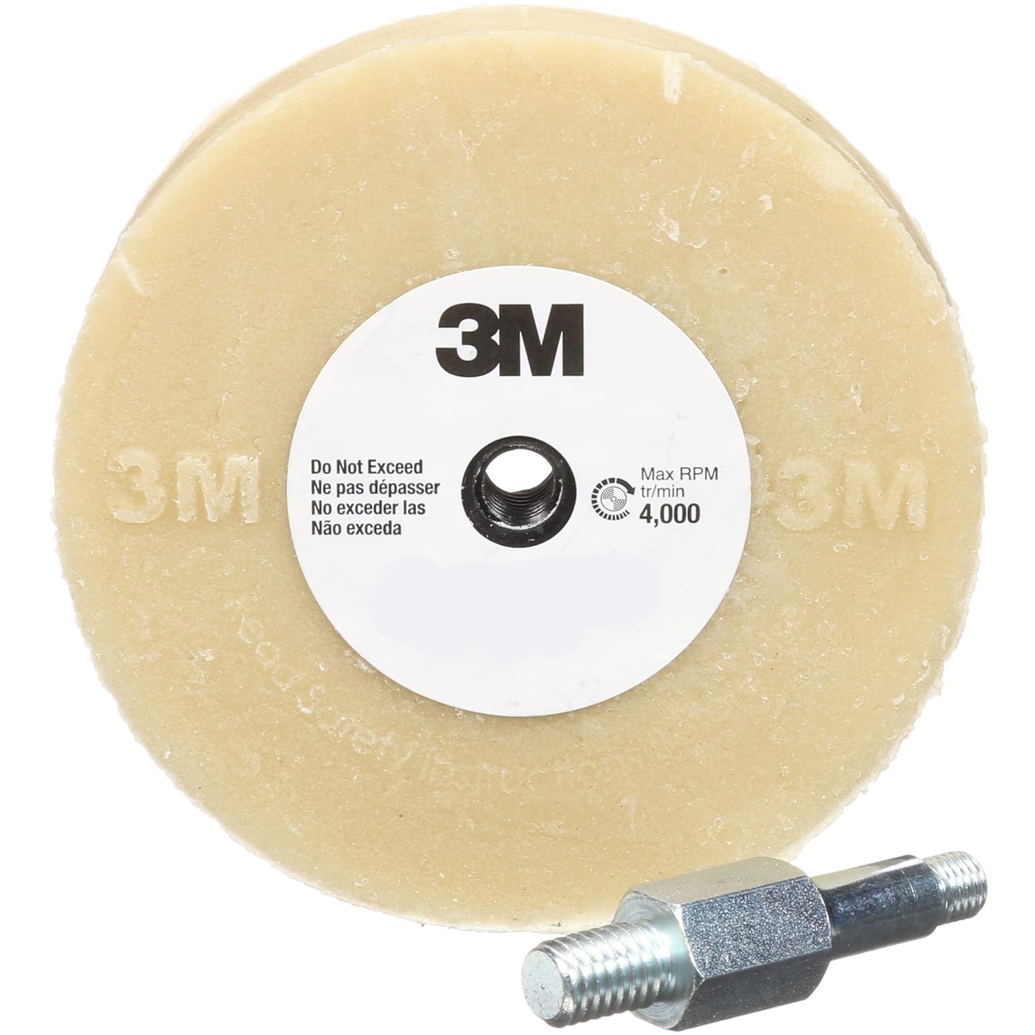 3M Stripe Off Wheel Adhesive Remover Eraser Wheel Removes Decals, Stripes, Vinyl, Tapes and Graphics 4” diameter x 5/8” thick 3/8-16 threaded mandrel 07498 Pack of 1 Pack of 2