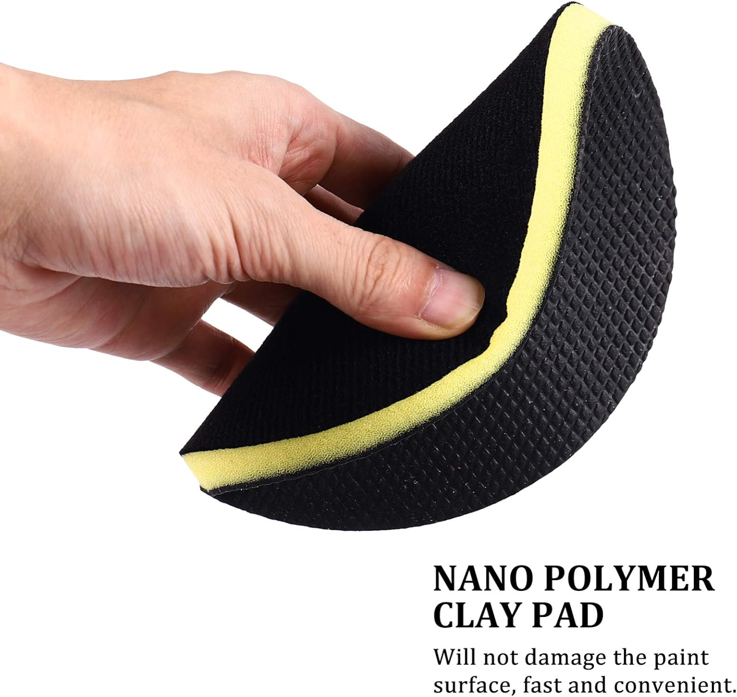 VOSAREA 6" Clay Pad for Polisher,DA Polisher Pad,Pneumatic Clay Bar Pad for Polisher Clay Disc Foam Pad or Car Detailing Novel Detailing Tool Detailing Kit (Black)