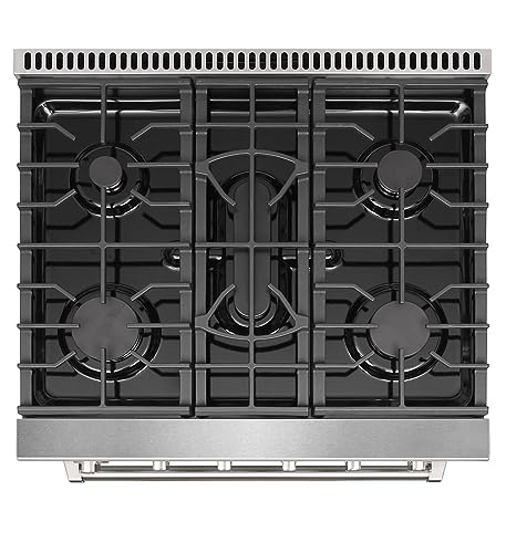 KOSTCH 30-inch Professional Freestanding Pro-Style Natural Gas Range or Liquid Propane Gas Range with 5 Burners, 4.55 cu.ft. Oven Capacity, in Stainless Steel - KOS-30RG03M