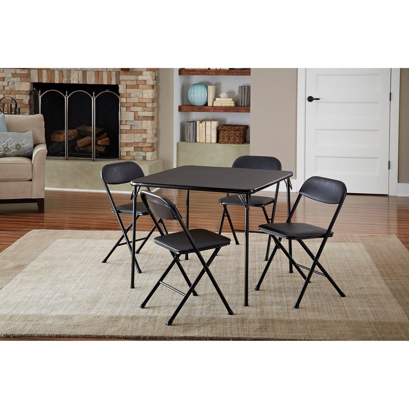 Cosco 5-Piece Card Table Set Black