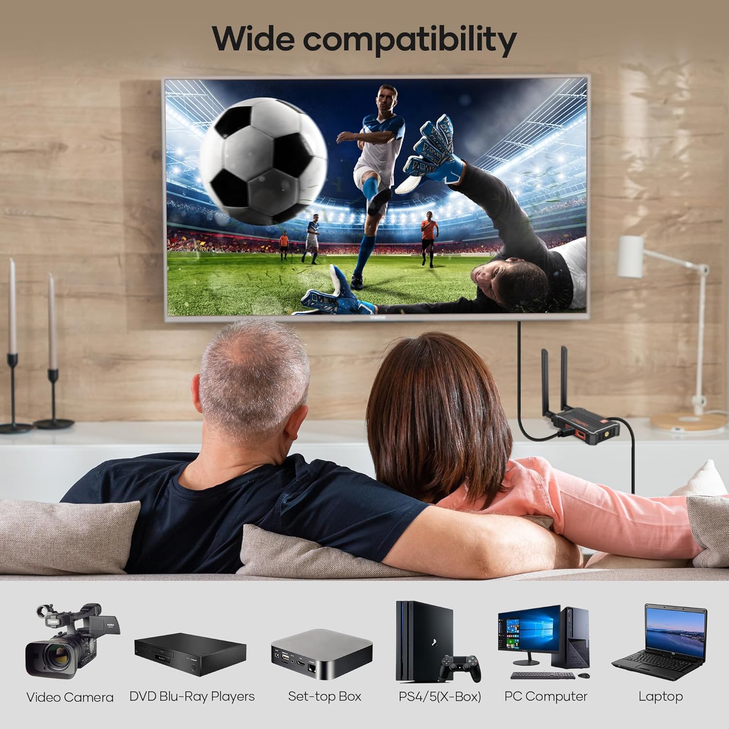 Wireless HDMI Transmitter and Receiver 4K, 1 Transmitter and 2 Receivers(1TX+2RXs)