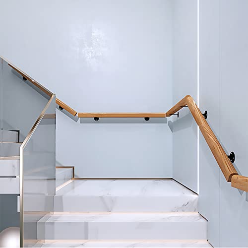 Wooden Handrails, 1-20ft Non-Slip Staircase Handrail, for Home Garden Corridor Lofts Kindergarten Guardrail Decking Railings, Wall Mounted Barrier-Free Staircase Grab Bar for Elderly (Size : 7ft)