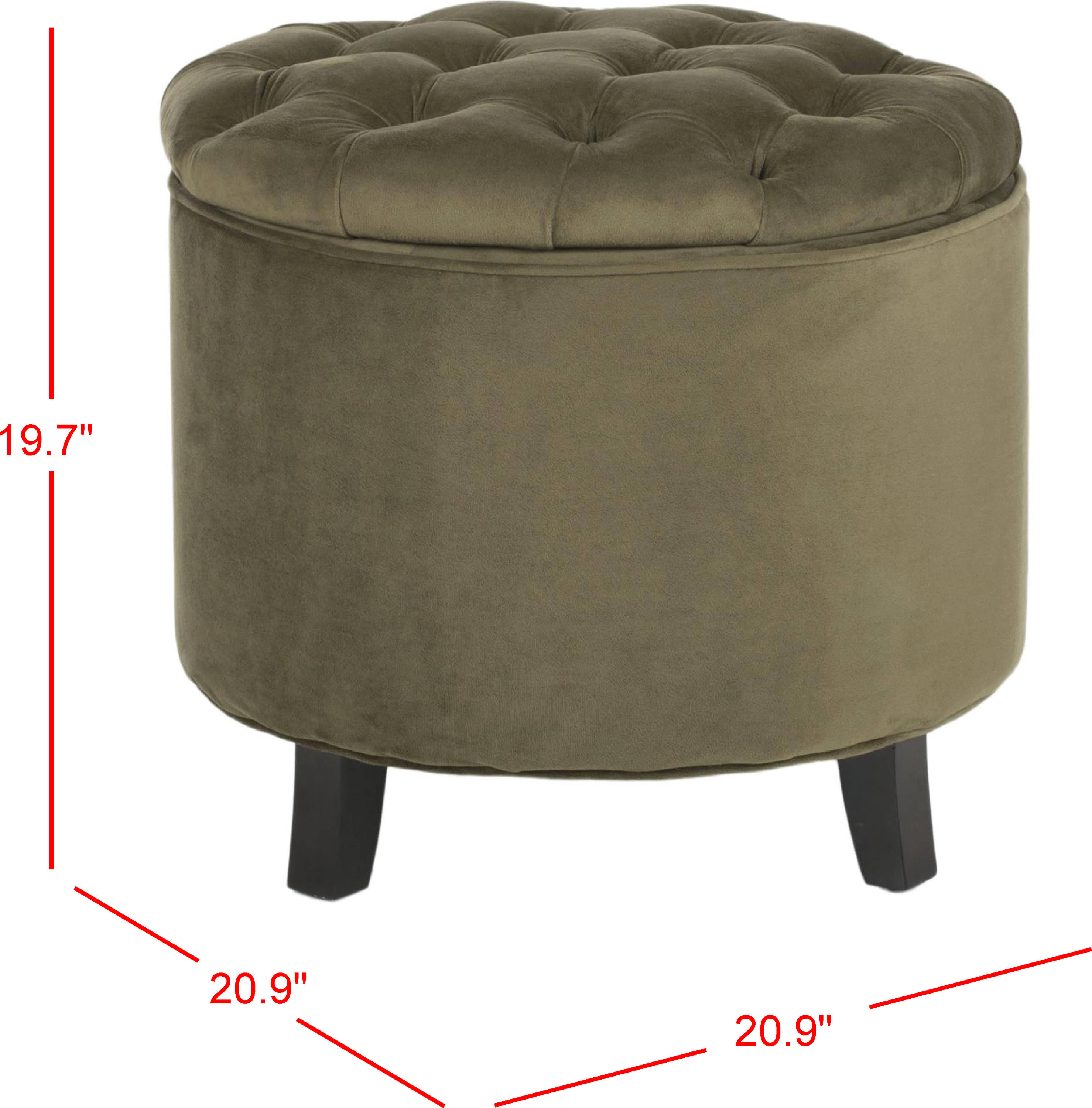Safavieh Amelia Spruce Tufted Storage Ottoman