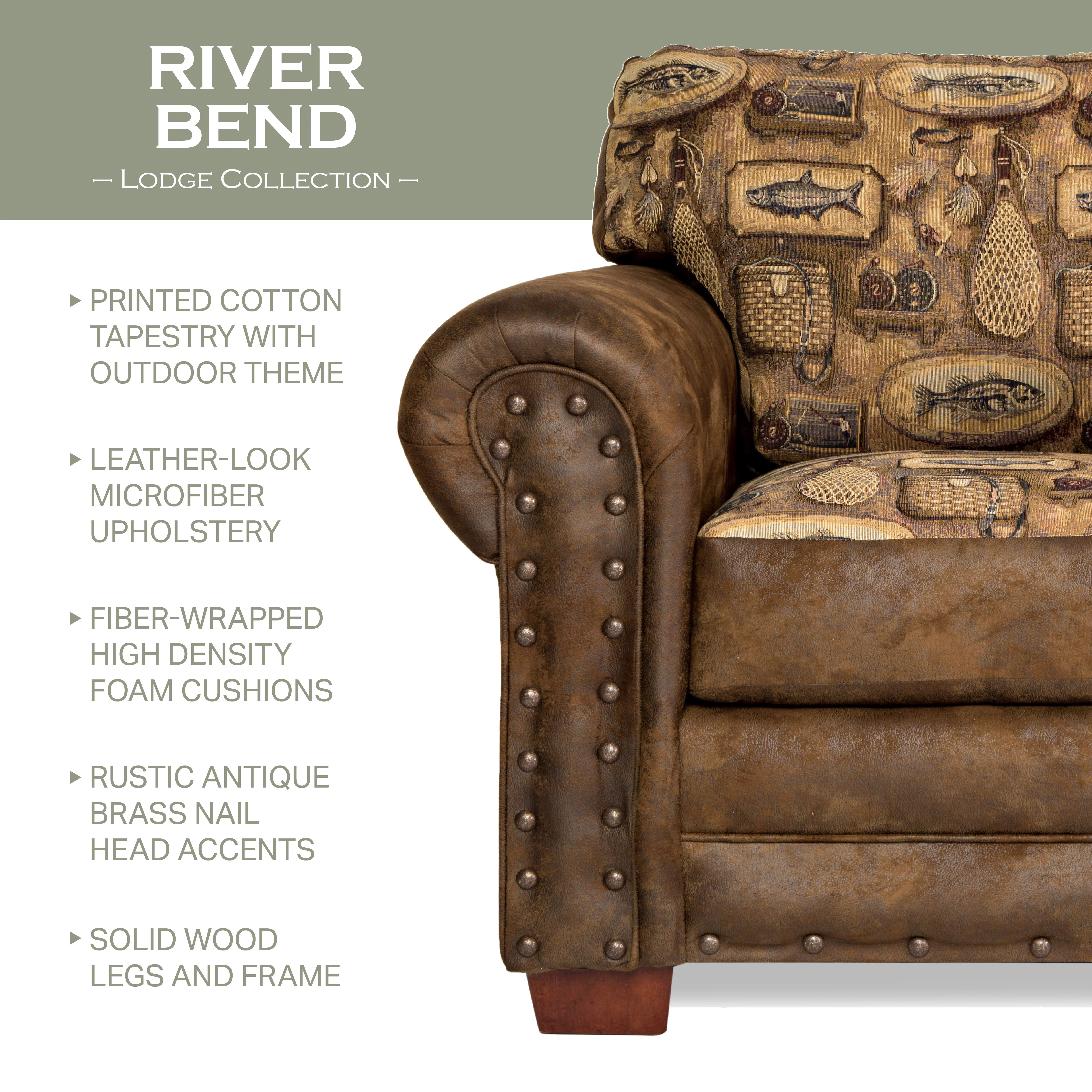 American Furniture Classics Model 8505-80 River Bend Lodge Style Sleeper Sofa for Adults