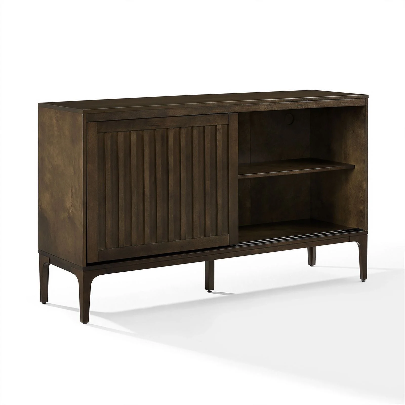 Crosley Furniture Asher Modern Particle Board Wood Sideboard in Dark Brown