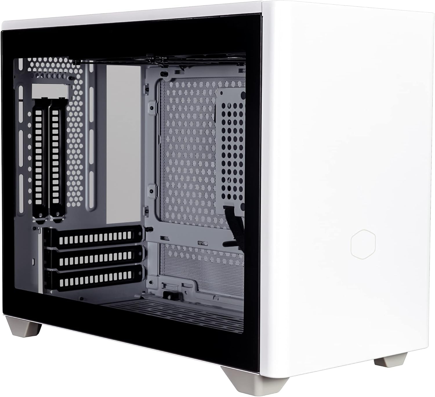 Cooler Master MasterBox NR200P Mini ITX Computer Case - Tempered Glass Side Panel, Superior Cooling Options, Vertical GPU Display, Tool-Free 360 Degree Accessibility - White