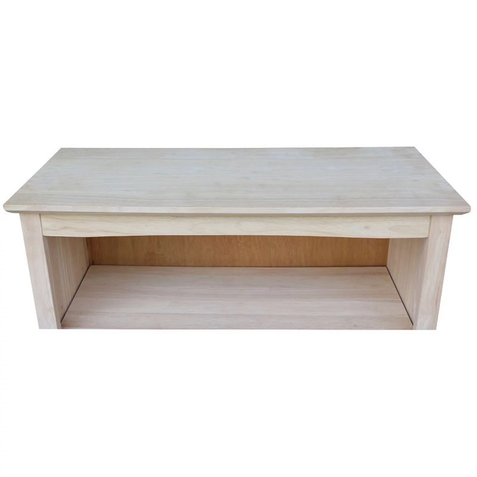 Pemberly Row Unfinished Solid Wood 36" Shaker 3 Shelf Bookcase with Two Adjustable Shelves - Curated Treasures Market