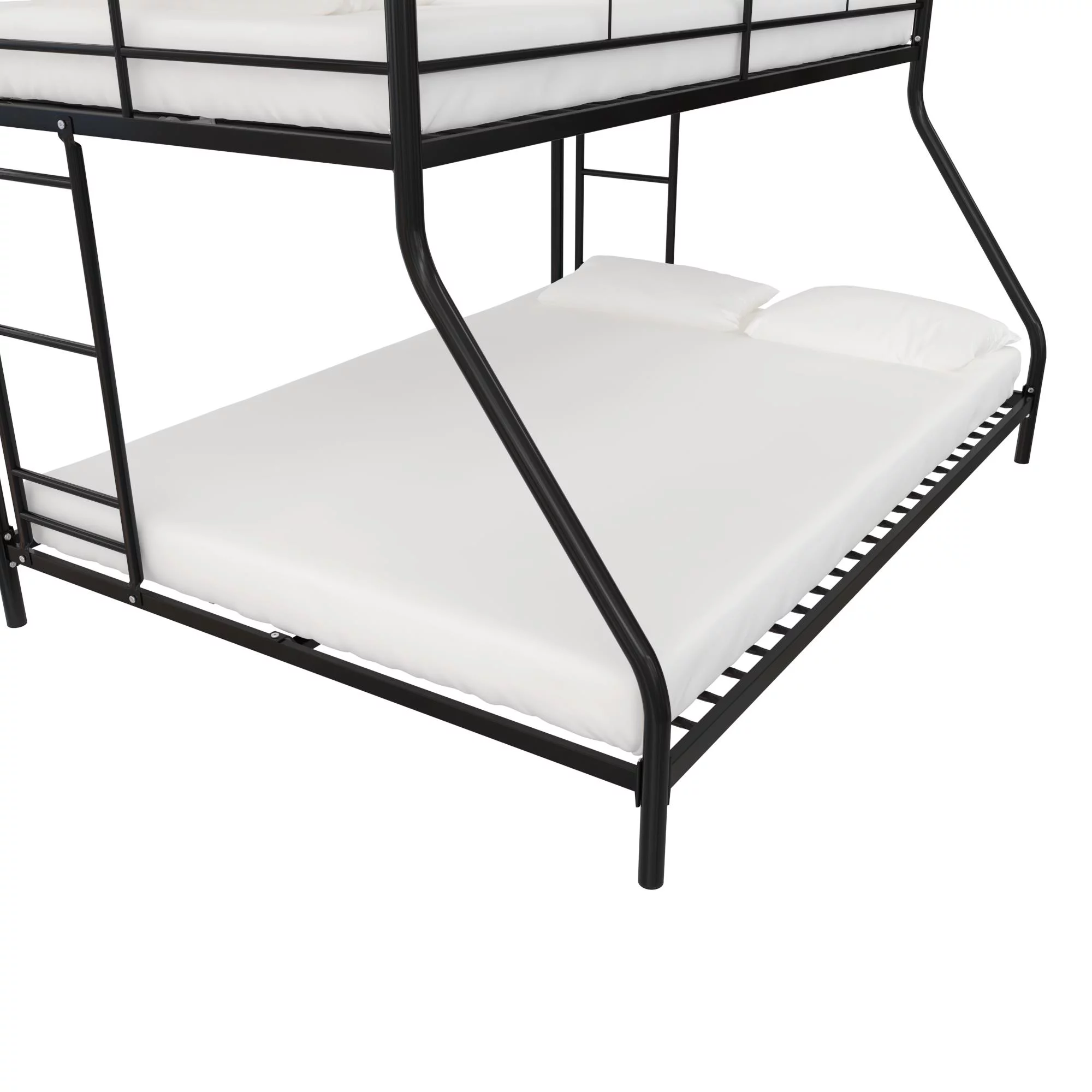 Mainstays Small Space Junior Twin over Full Low Profile Metal Bunk Bed, Black