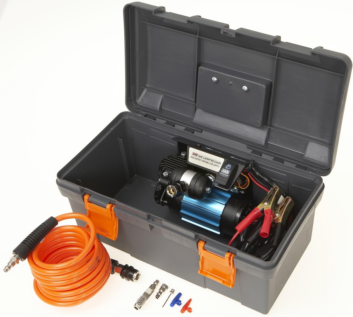 ARB Inflation Kit Air Compressor and Orange Air Hose Pump Up Kit with Quick Fitting Bundle On Board System, CKMA12 and 171302 Part Numbers in a New Air Systems Printed Box (Compressor & Inflation Kit)