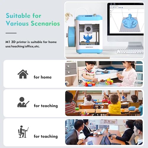 3D Printer for Kids and Beginners,Geeetech Mini 3D Printers with Auto Leveling,High Speed and Fully Open Source,Fully Assembled Direct Drive Extruder,for Home and School,Print Area 3.94×4.33×3.94 in