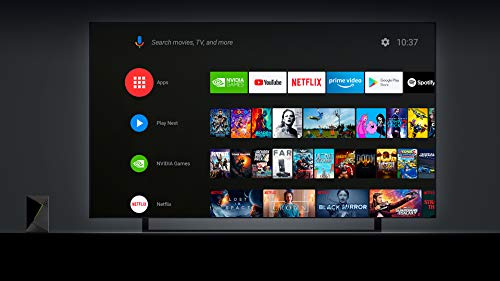 NVIDIA Shield Android TV Pro Streaming Media Player; 4K HDR Movies, Live Sports, Dolby Vision-Atmos, AI-Enhanced upscaling, GeForce Now Cloud Gaming, Google Assistant Built-in, Compatible with Alexa