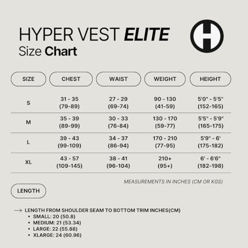 Hyperwear Hyper Vest ELITE Fully Adjustable Weight Vest - Stretch CORDURA® Fabric Zipper Thin Steel Weights - Weighted Vests for Running, Strength, Endurance, Walking - Sizes S, M, L, XL