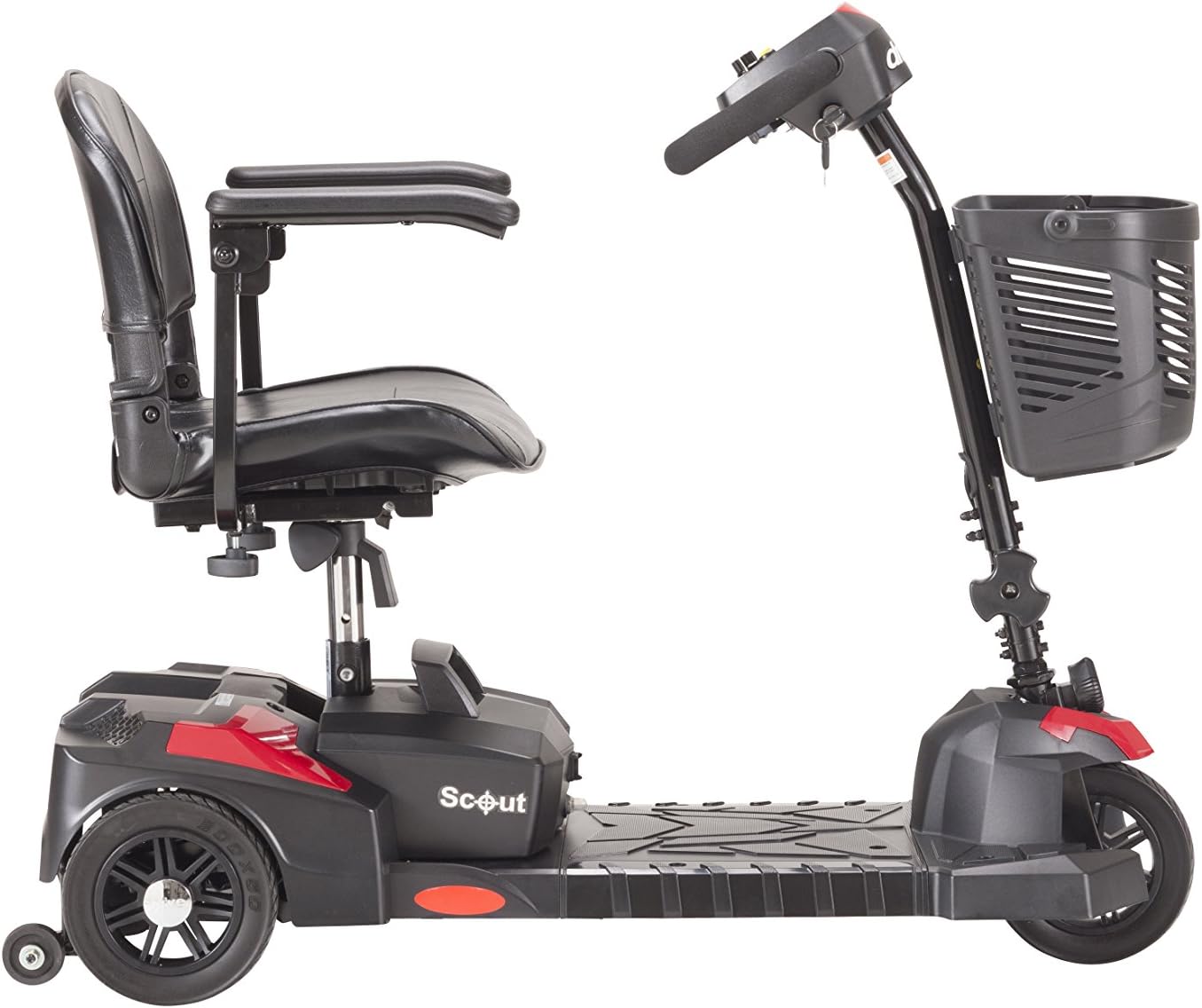 Drive Medical Spitfire Scout 3 Compact Travel Scooter, 3-wheel, Red/Blue