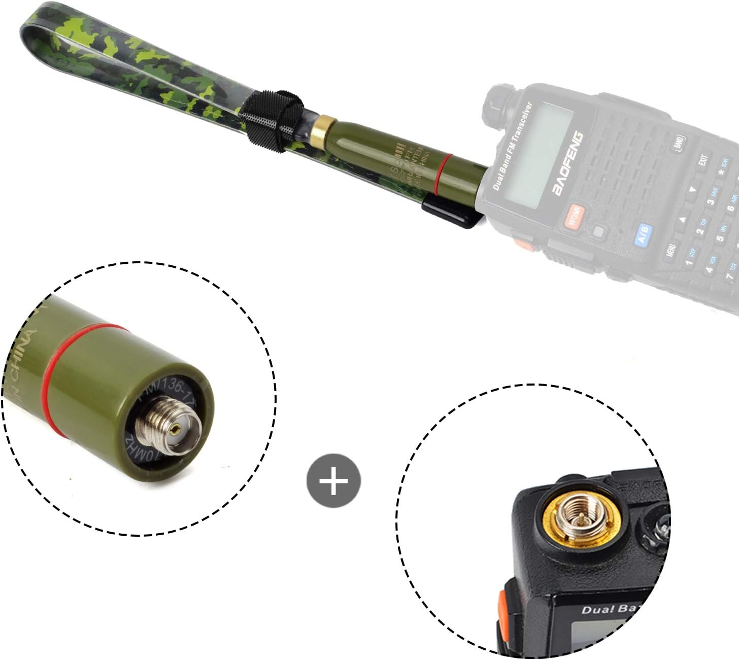 HYS Tactical Foldable Dual Band Antenna, 144/430Mhz UHF VHF 15.3inch SMA-Female Antenna for Baofeng UV-5R Series, UV-82 Series, BF-F8HP Kenwood 2-Way Radio Scanner HT