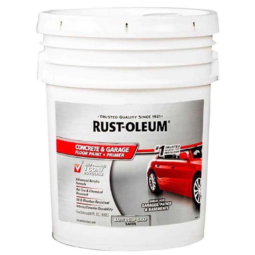 Rust-Oleum 5 gal Gray Satin 1-Part Epoxy Concrete Floor Interior/Exterior Paint - Shop Hardware Tools Online Store