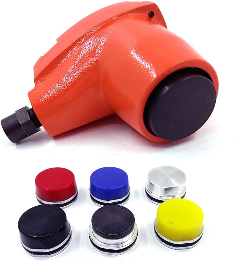 Mini Air Pneumatic Automatic Palm Hammer Kit Handheld Auto Hammer Set with Interchangeable Replacement Steel Aluminum Hard Soft Plastic Hammer Tips Heads