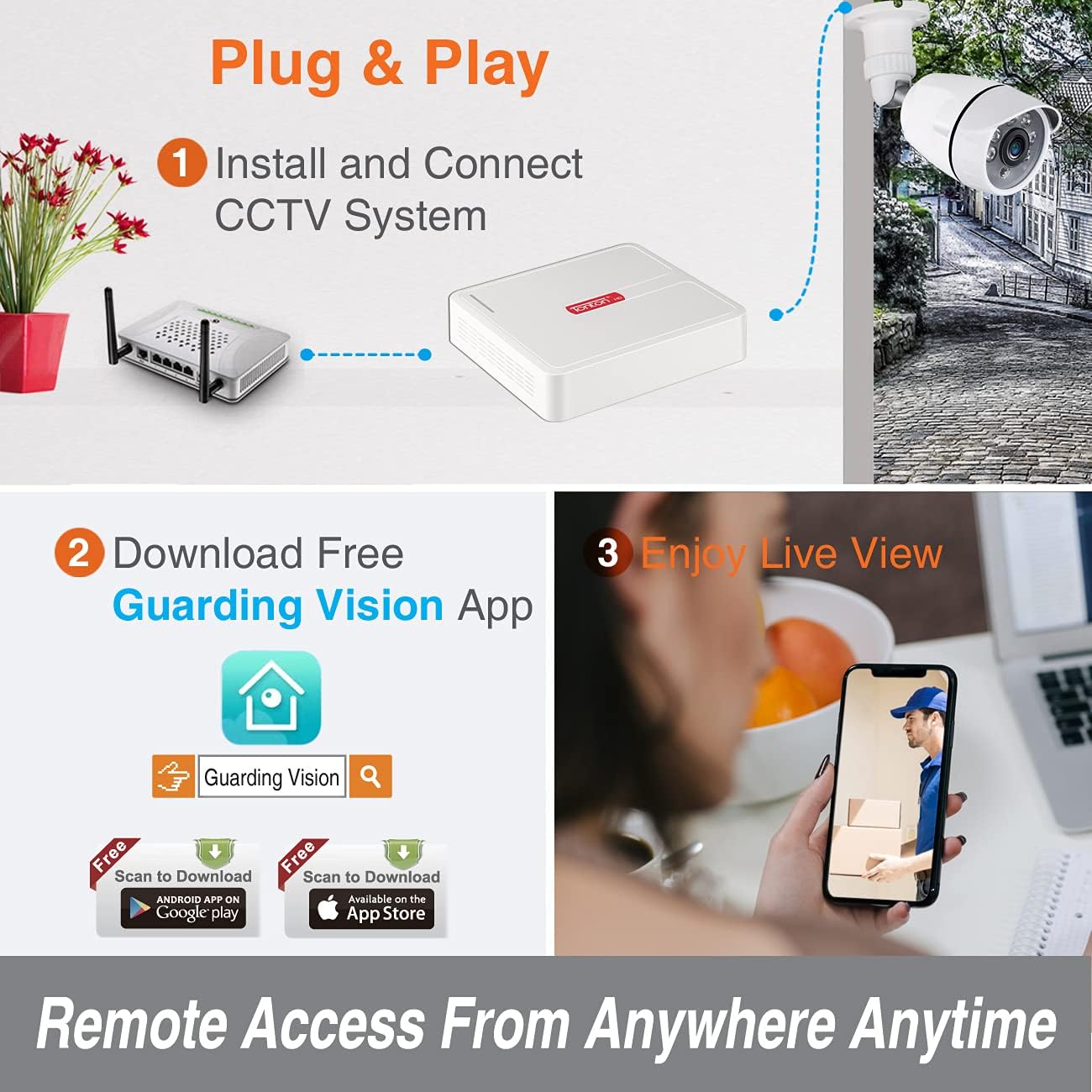 Tonton 5MP Lite 8 Channel Security Camera System,8CH H.265+ Hybrid DVR with 2TB HDD and 8PCS 2.0MP Weatherproof CCTV Bullet Cameras,Easy Remote Viewing,Motion Detection,Powered by Hikvision