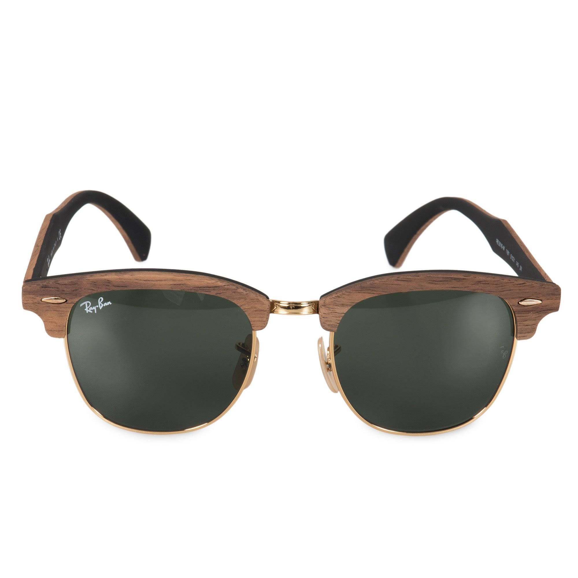 Ray-Ban Clubmaster Wood Sunglasses, RB3016M - Black/Green