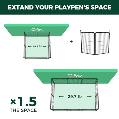 FXW Instant Dog Playpen, Portable Pet Fence for Outdoor, RV Trips, and Camping, 40inch, 16 Panels for Medium and Large Dogs│Patented