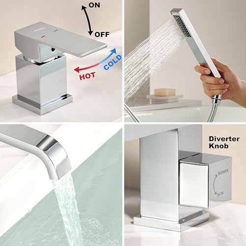 T02-7 Deck Mount bathtub faucet with sprayer