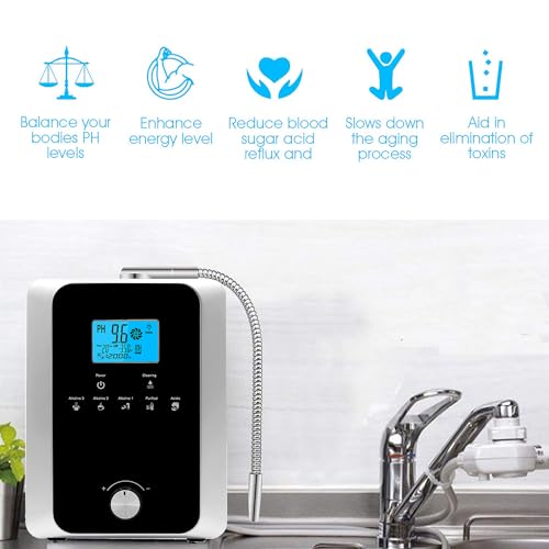Alkaline Electrolyzed Water Machine,Ph2.8-11.0alkaline Acidic Hydrogen Water Purifier,Up To-700mv Orp,7 Water Settings,Automatic Cleaning,Smart Voice