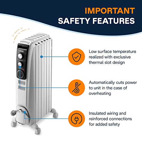 Delonghi Oil Filled 1500 Watts Convection Small To Medium Spaces space heater